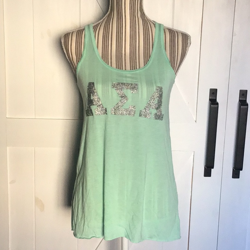 Alpha sigma alpha ΑΣΑ Bella canvas tank mint green
